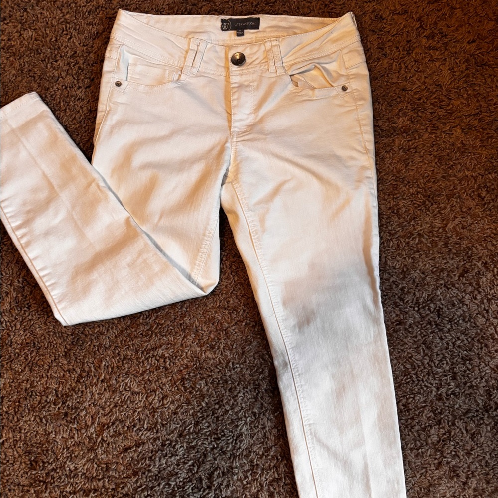 Wit & Wisdom Cream Ankle Jeans